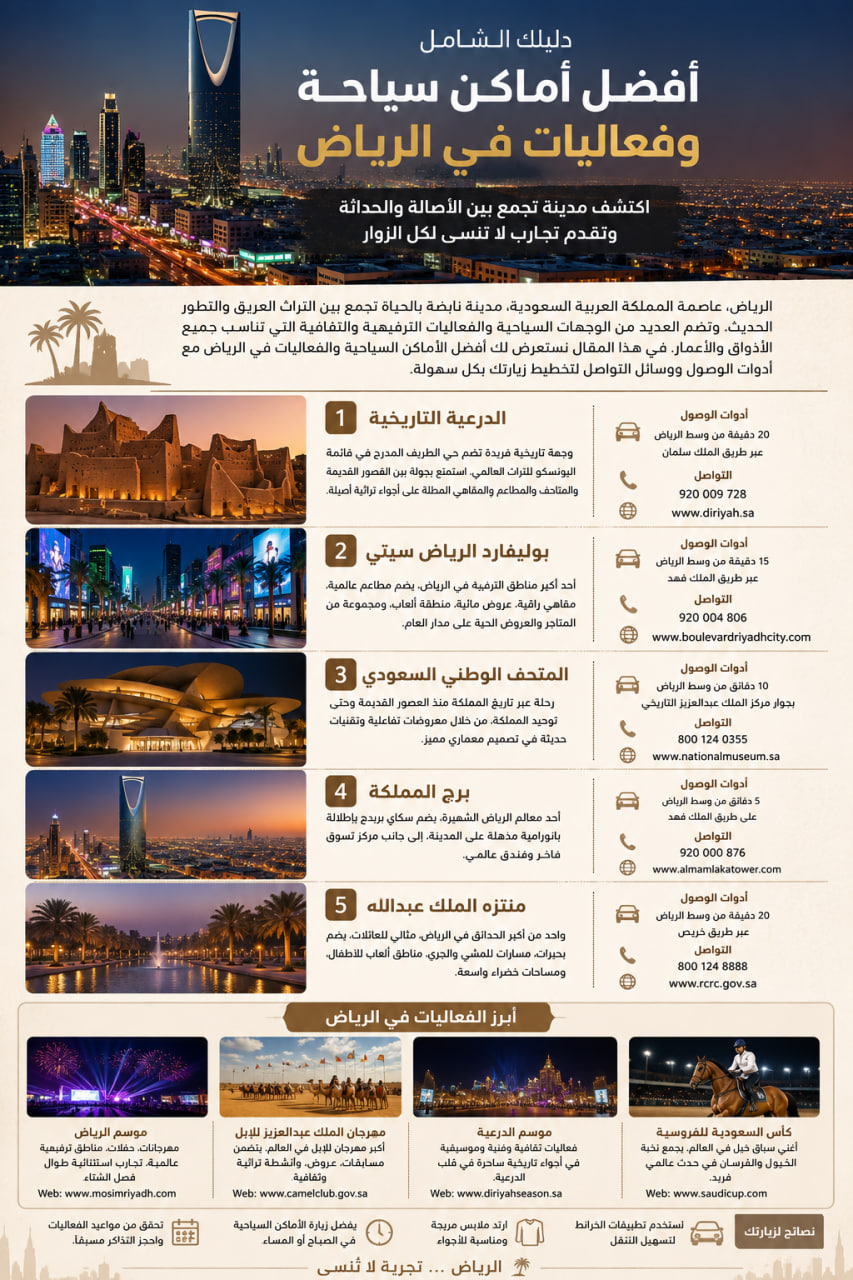 افضل اماكن سياحية في الرياض 2026